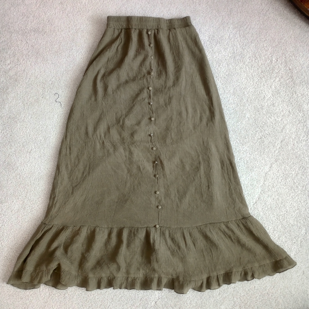 Elegant Olive Green Skirt